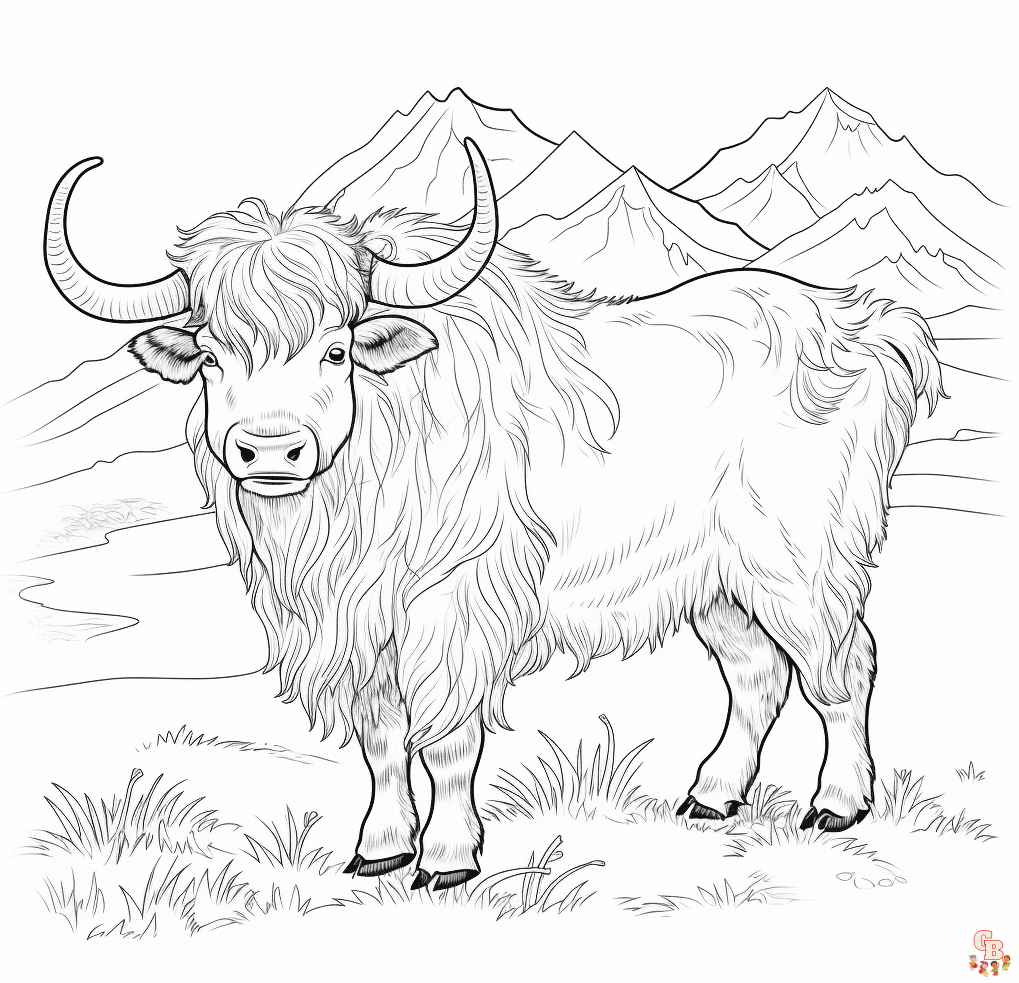 Yak coloring pages printable