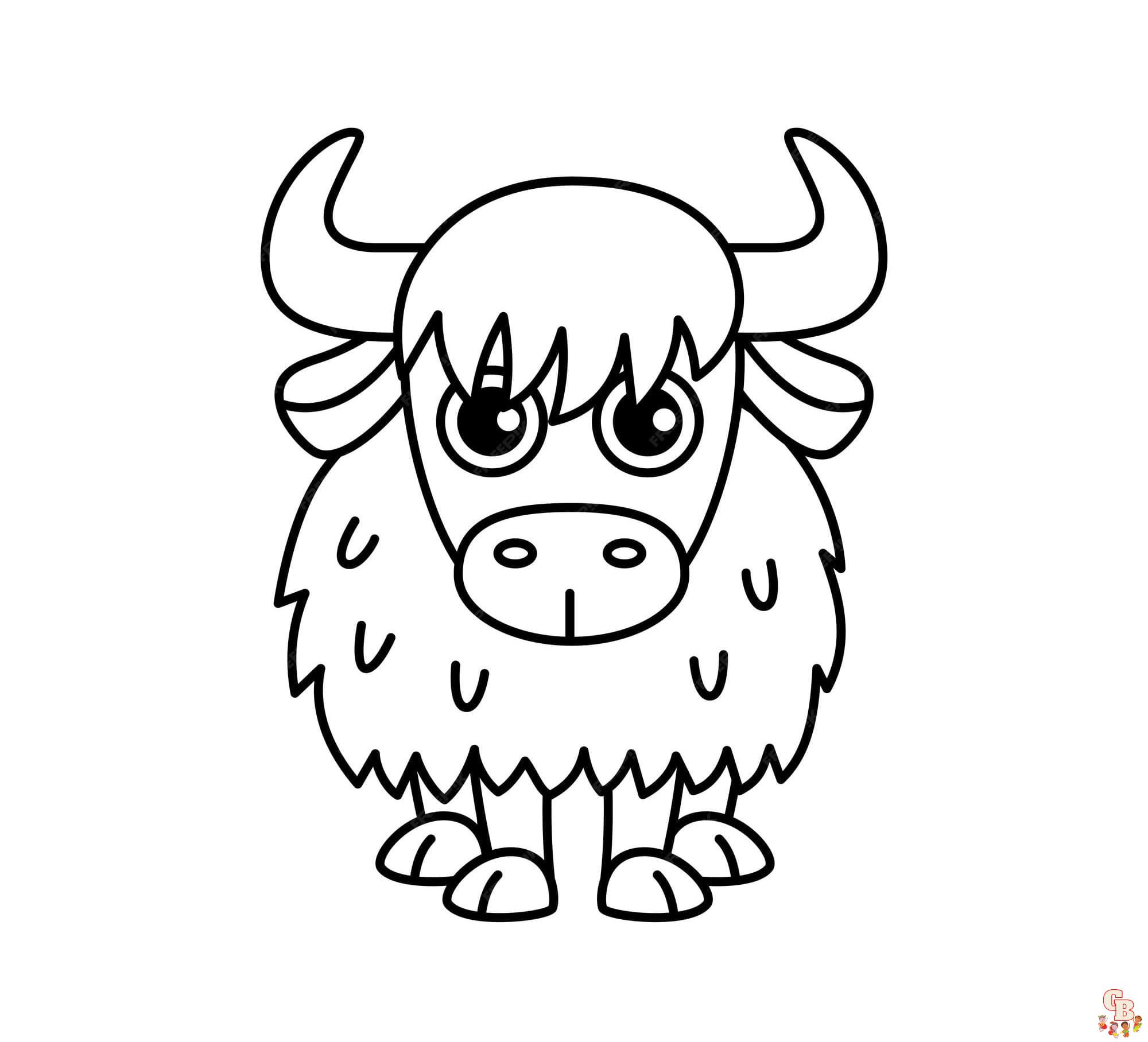 Yak coloring pages to print