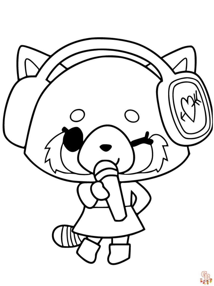 aggretsuko coloring pages free printable