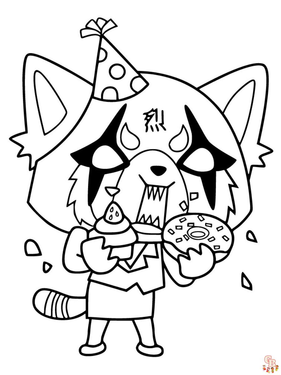 aggretsuko coloring pages free