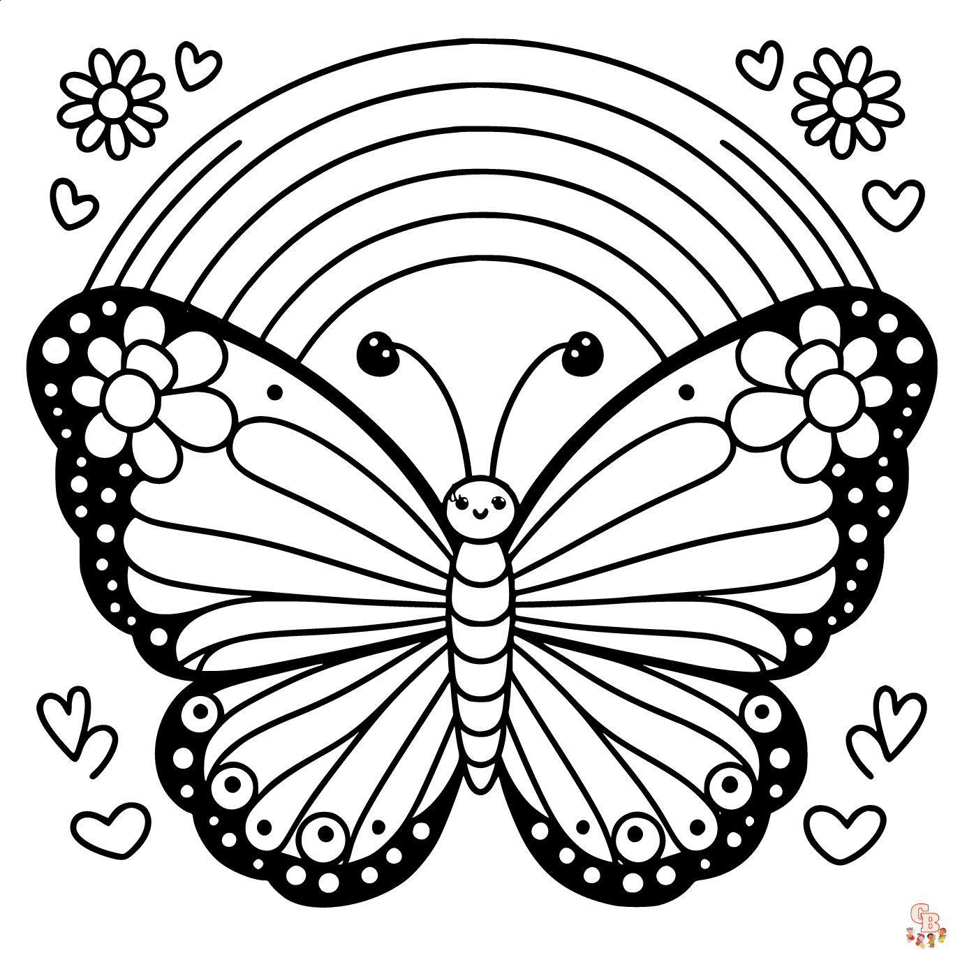 beautiful butterfly rainbow coloring pages