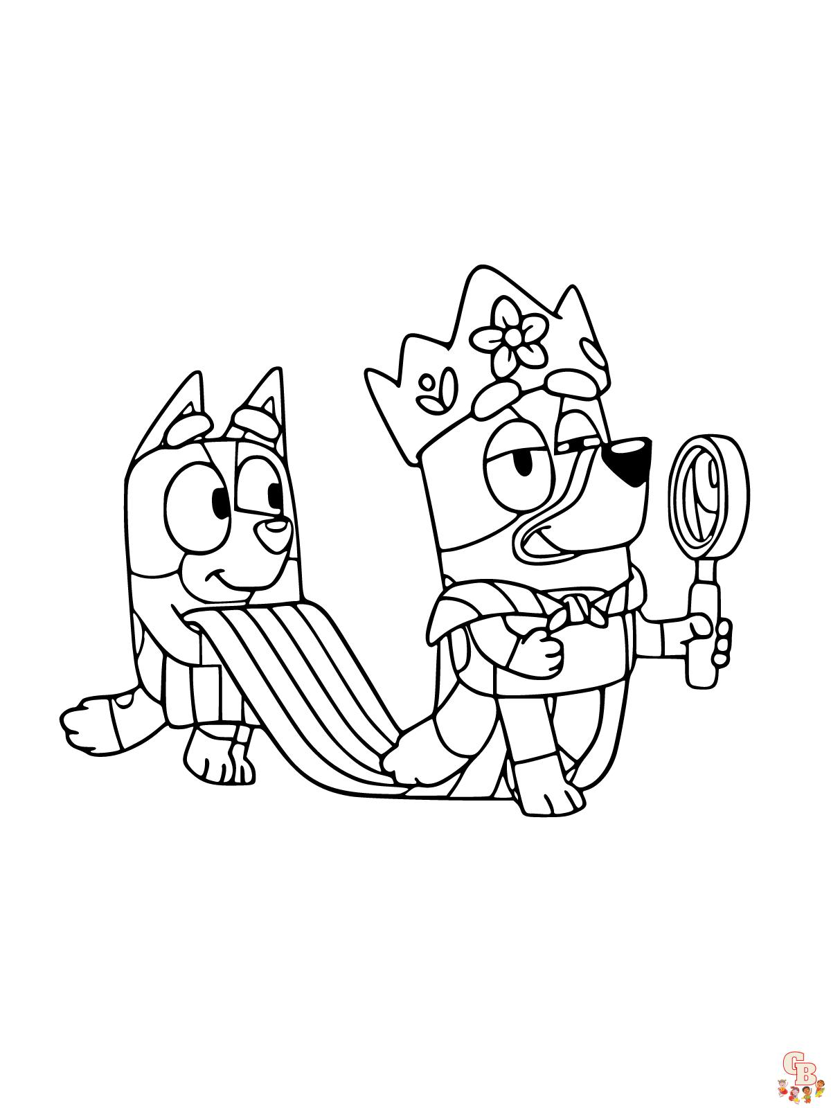 bingo bluey coloring pages