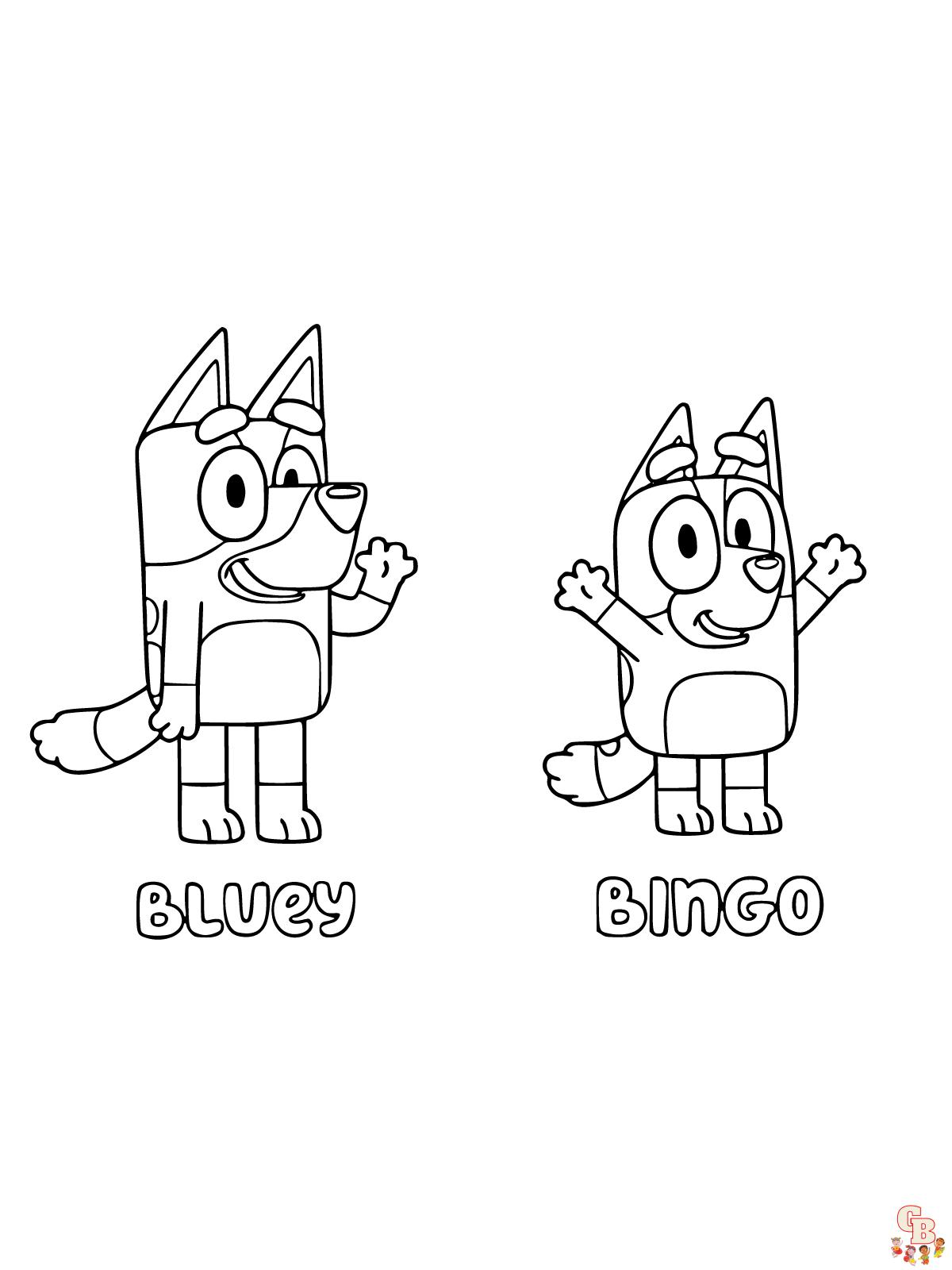bluey and bingo coloring page free