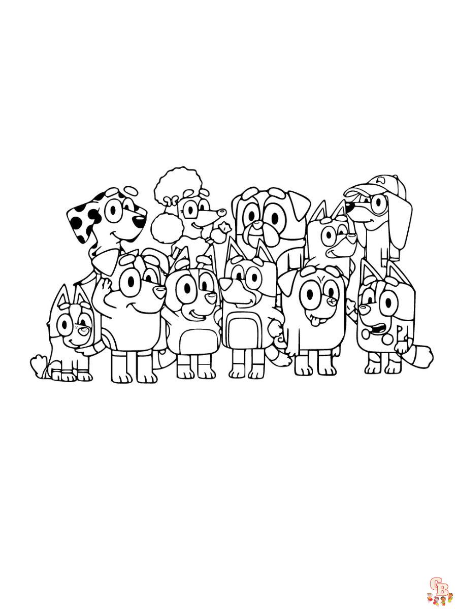 bluey and friends coloring pages