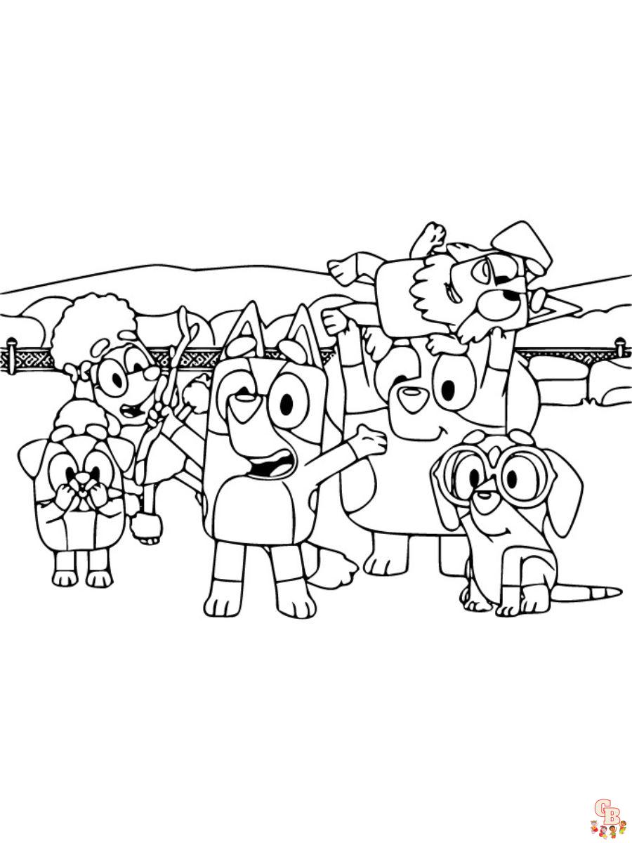 bluey and friends coloring pages free printable
