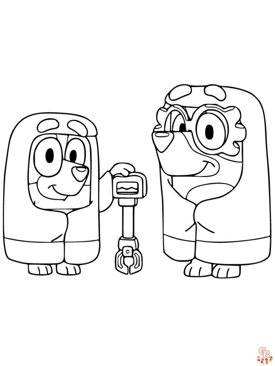 bluey coloring pages grannies