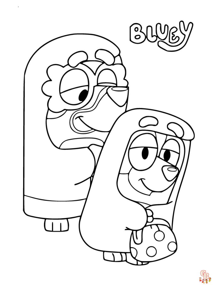 bluey grannies coloring pages free