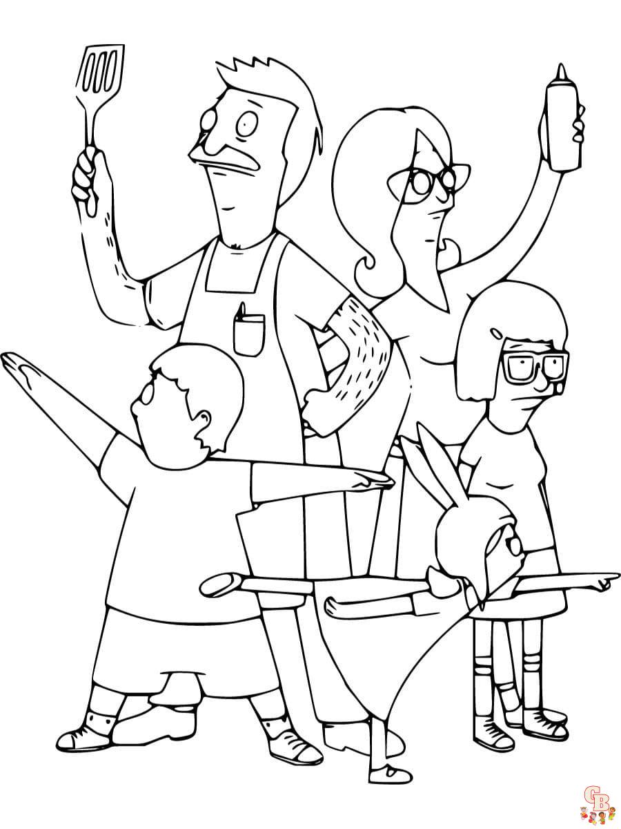 bob's burgers coloring pages printable