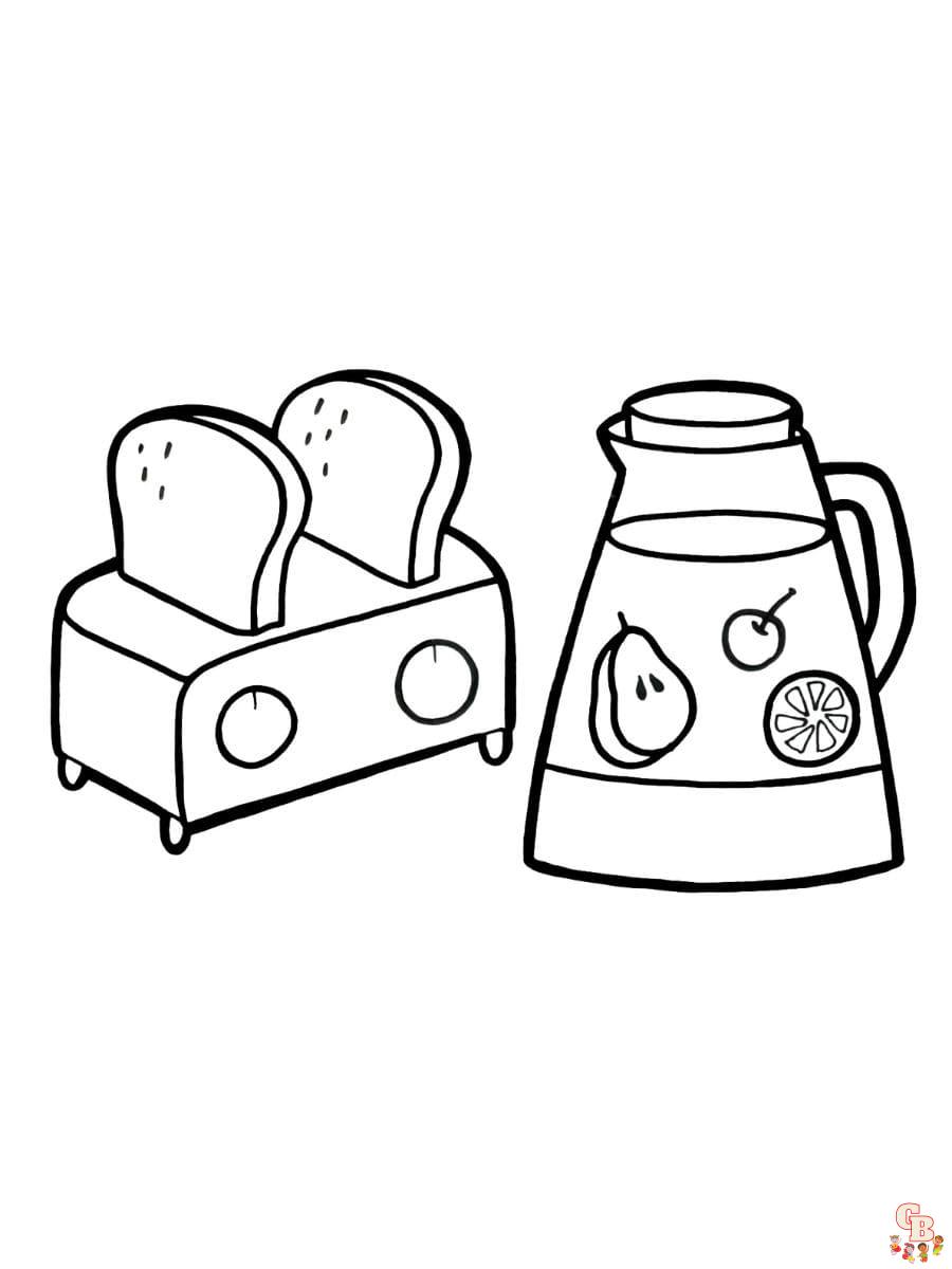 breakfast coloring pages