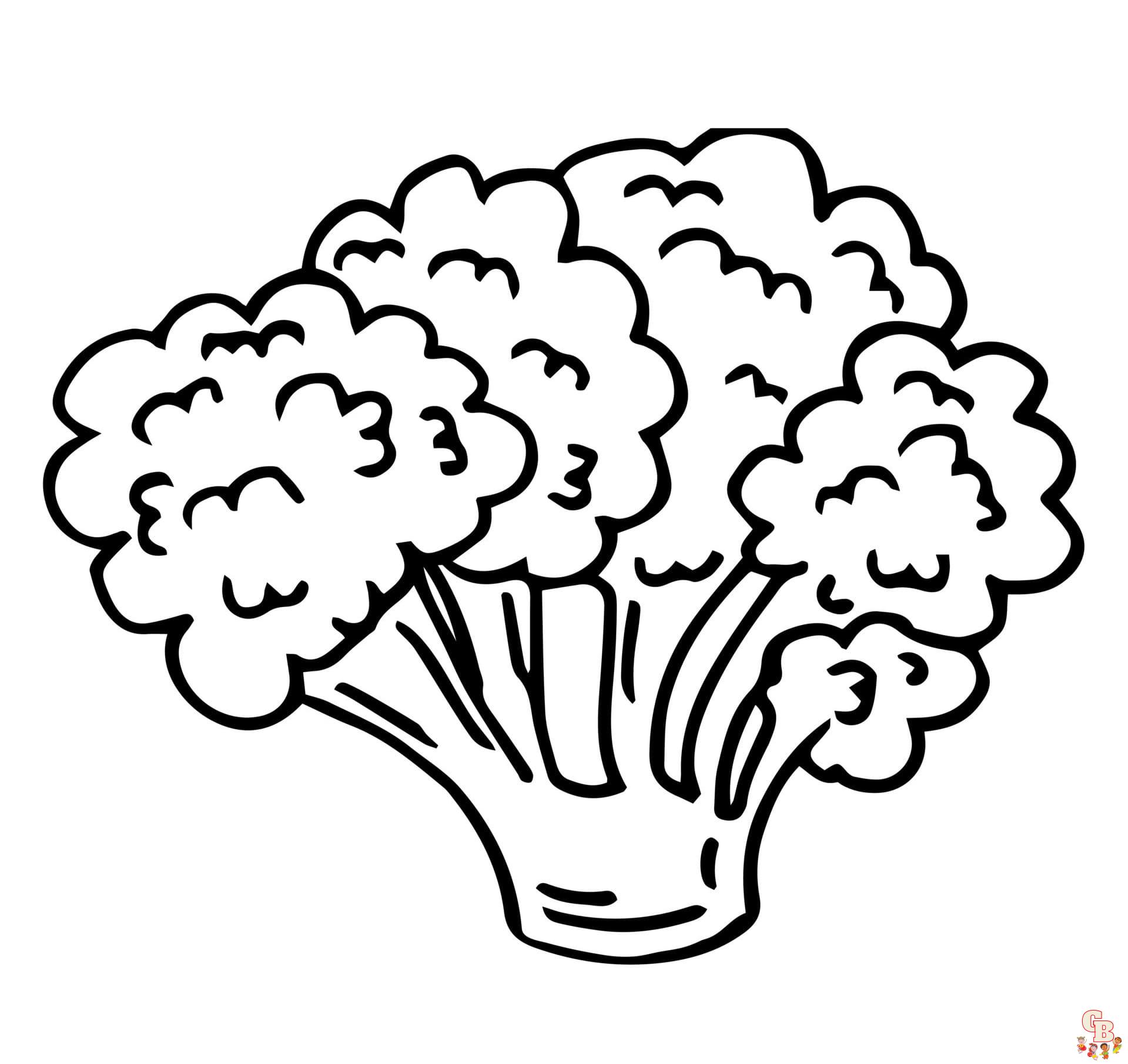 Disegni da colorare di broccoli stampabili gratuiti per bambini e