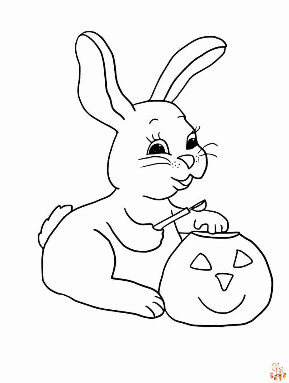 bunny halloween coloring pages