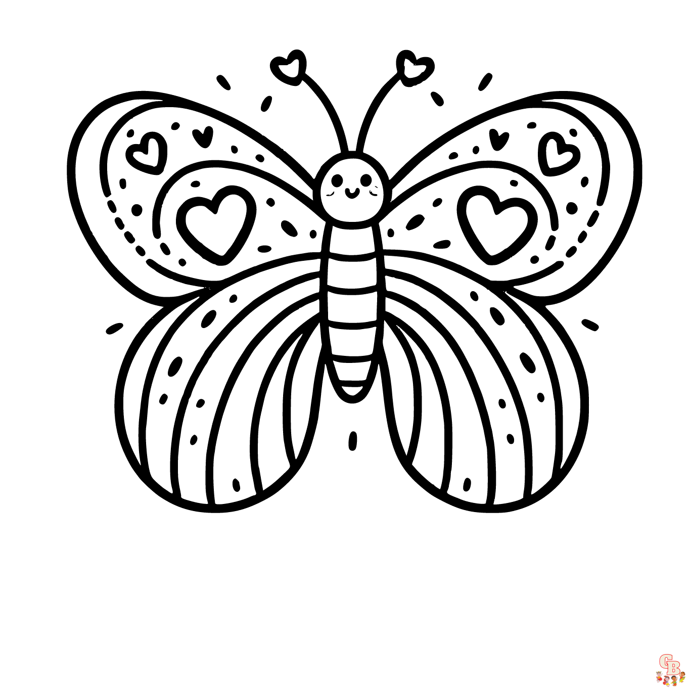 butterfly and rainbow coloring page