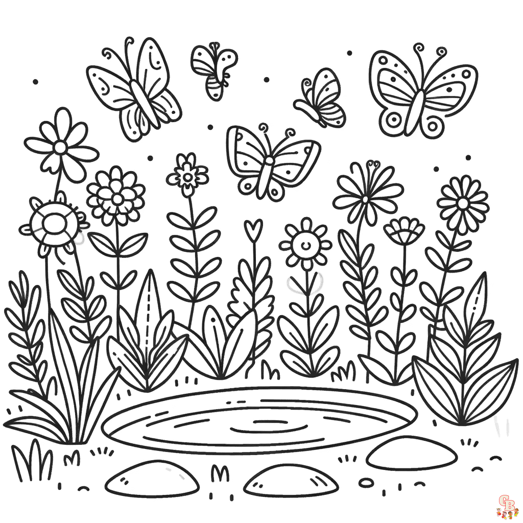 butterfly garden coloring pages to print