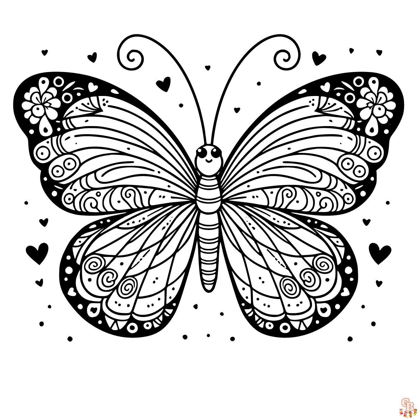 butterfly rainbow coloring page