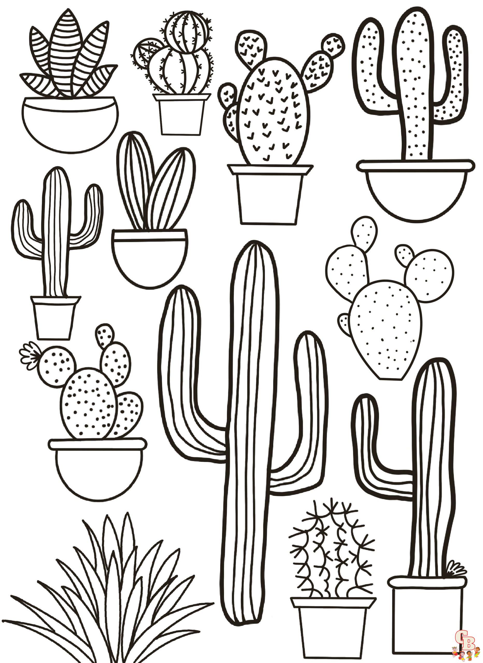 cacti coloring pages printable free