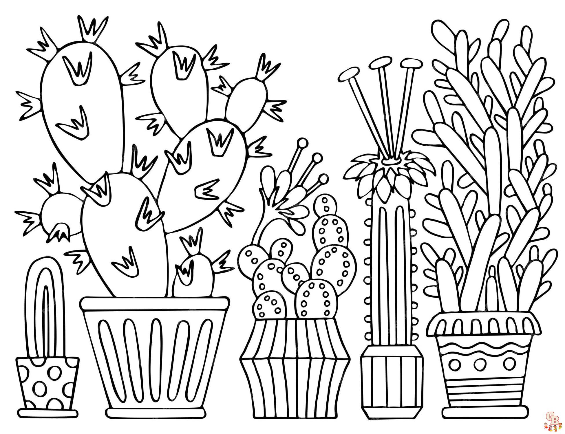 cacti coloring pages printable