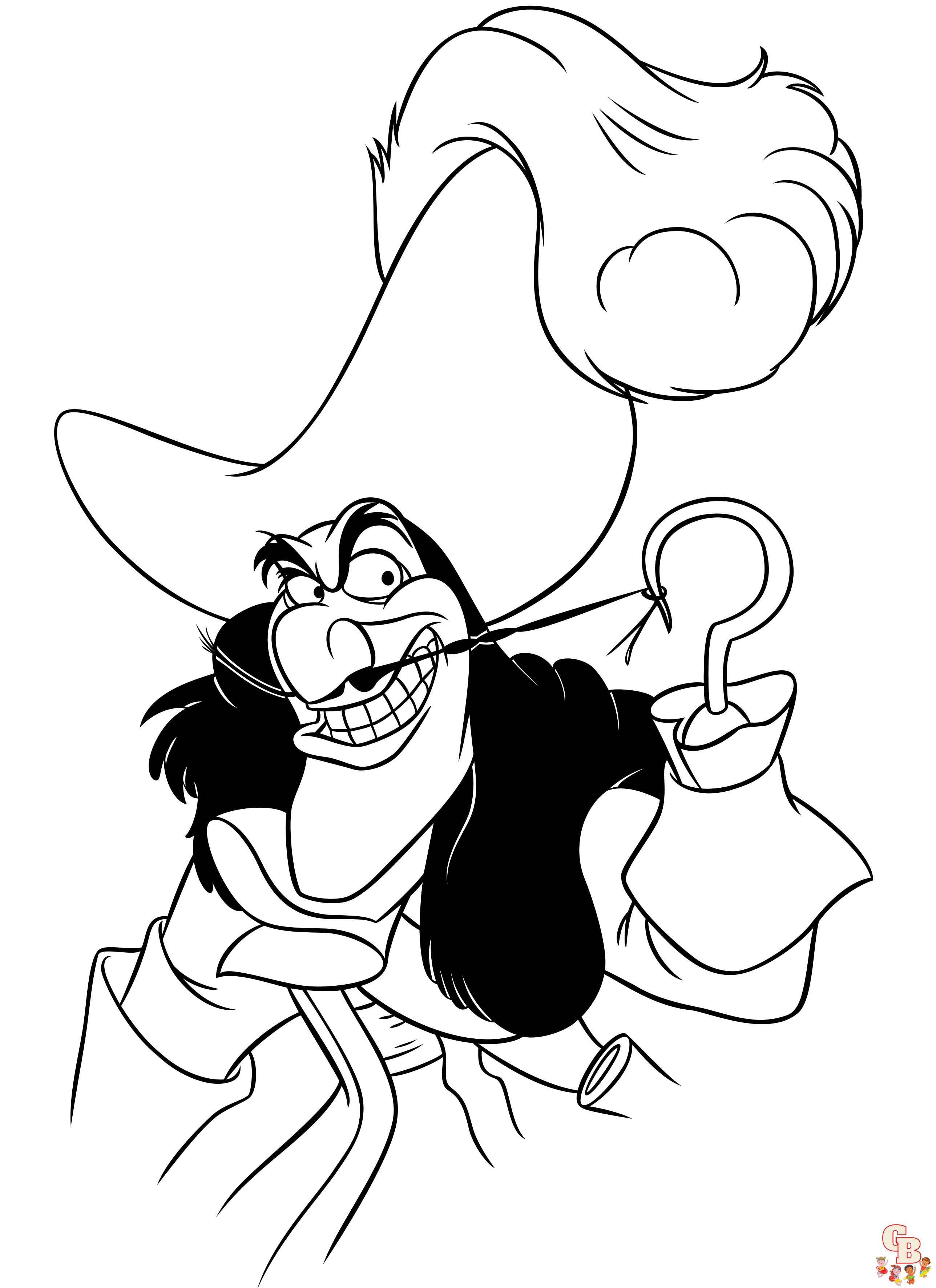 captain hook coloring page