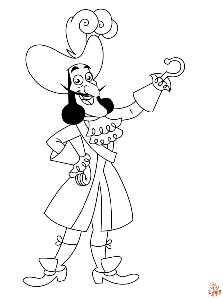 captain hook coloring pages