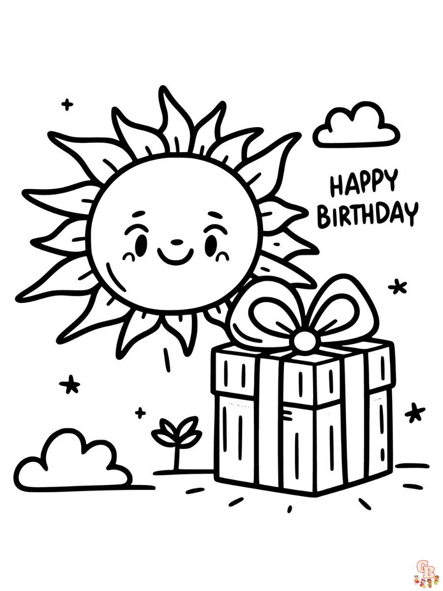 coloring page happy birthday