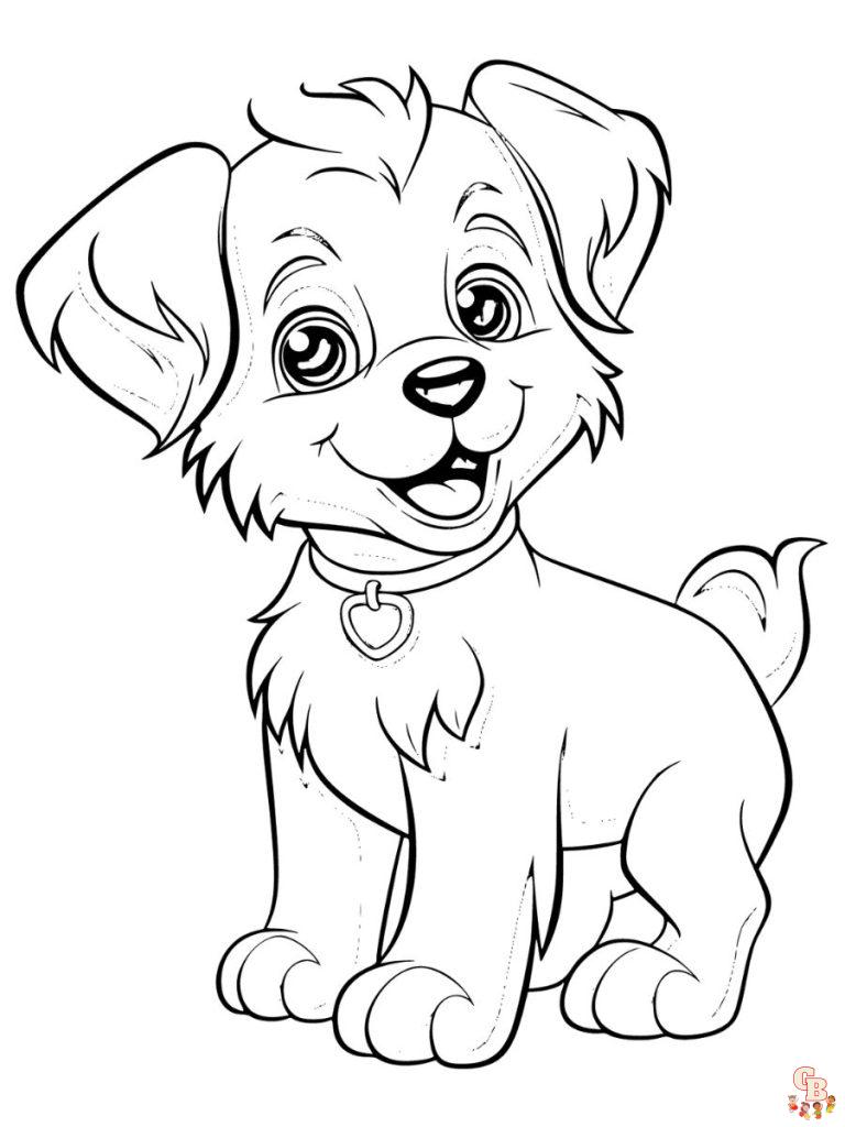 Puppy Coloring Pages Free & Printable by GBcoloring