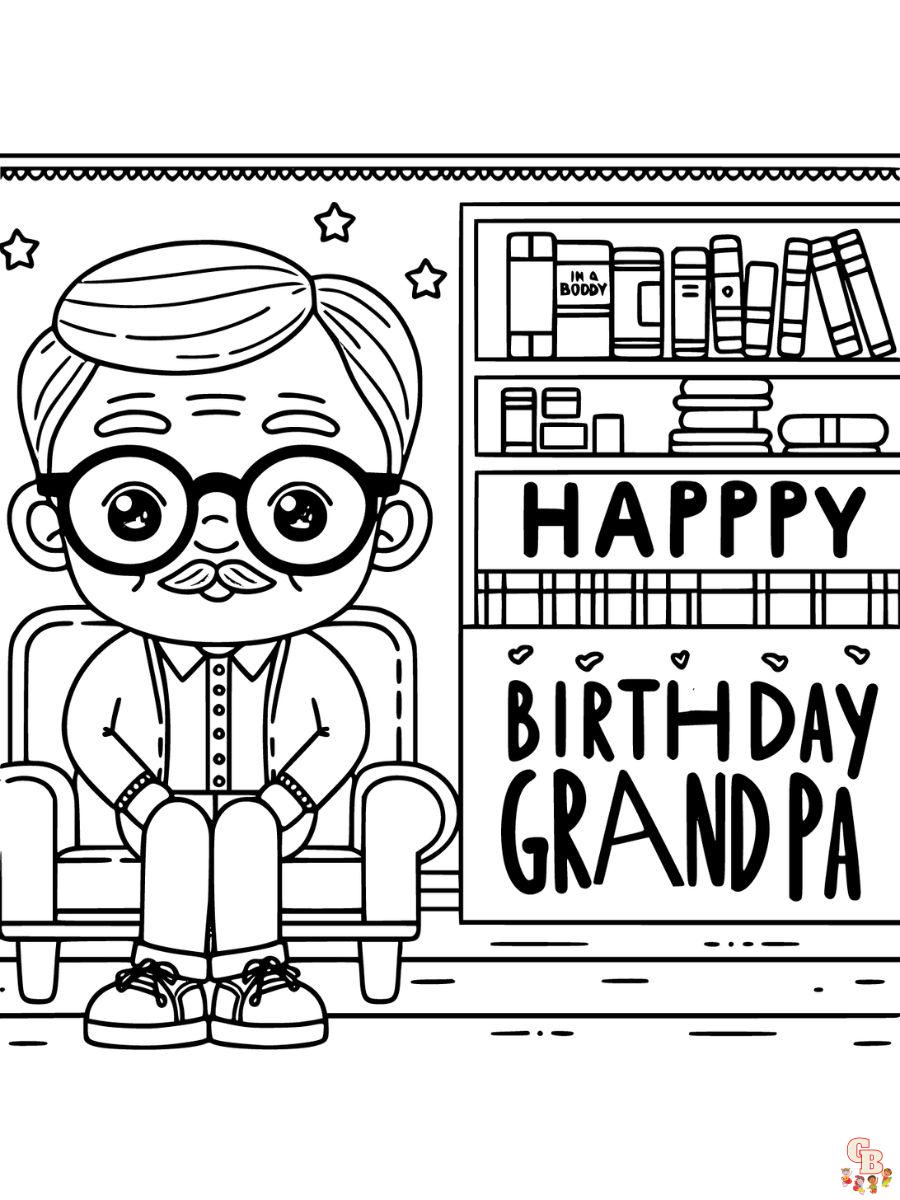 coloring pages for happy birthday grandpa