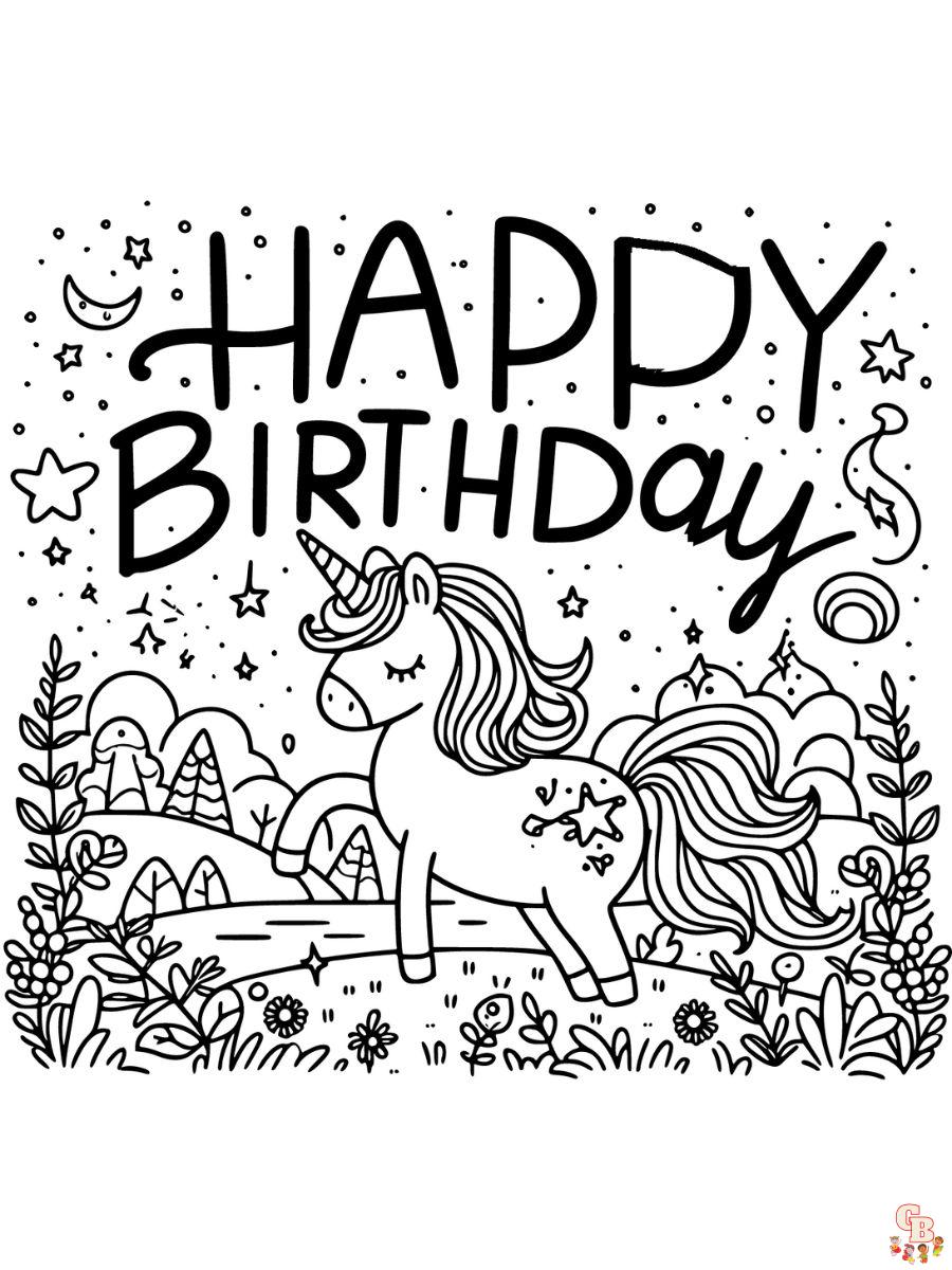 coloring pages happy birthday cards