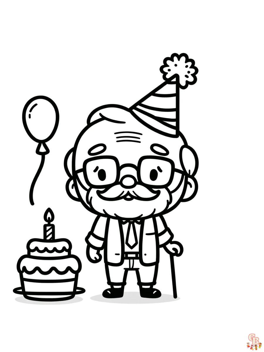 coloring pages happy birthday grandpa