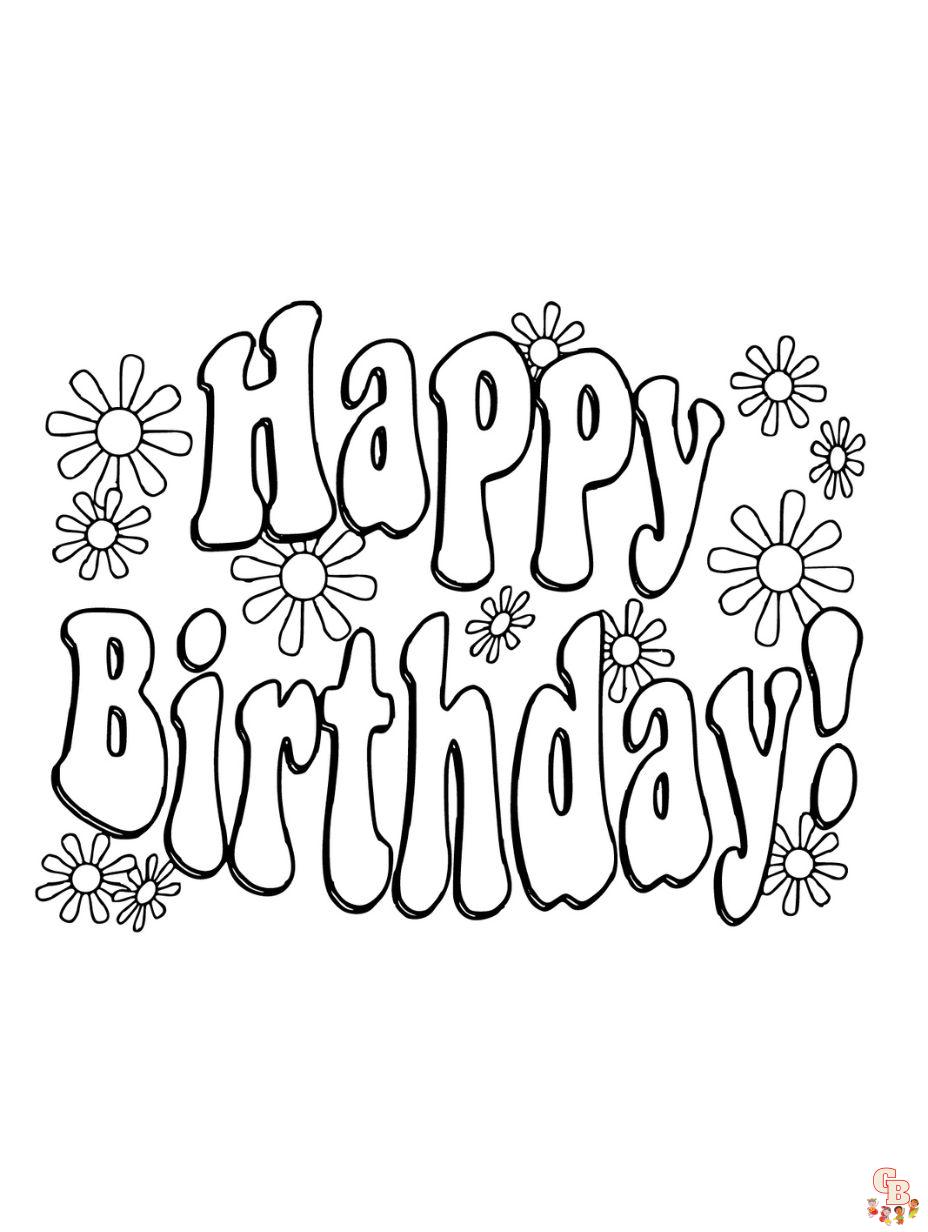 coloring pages of happy birthday cards