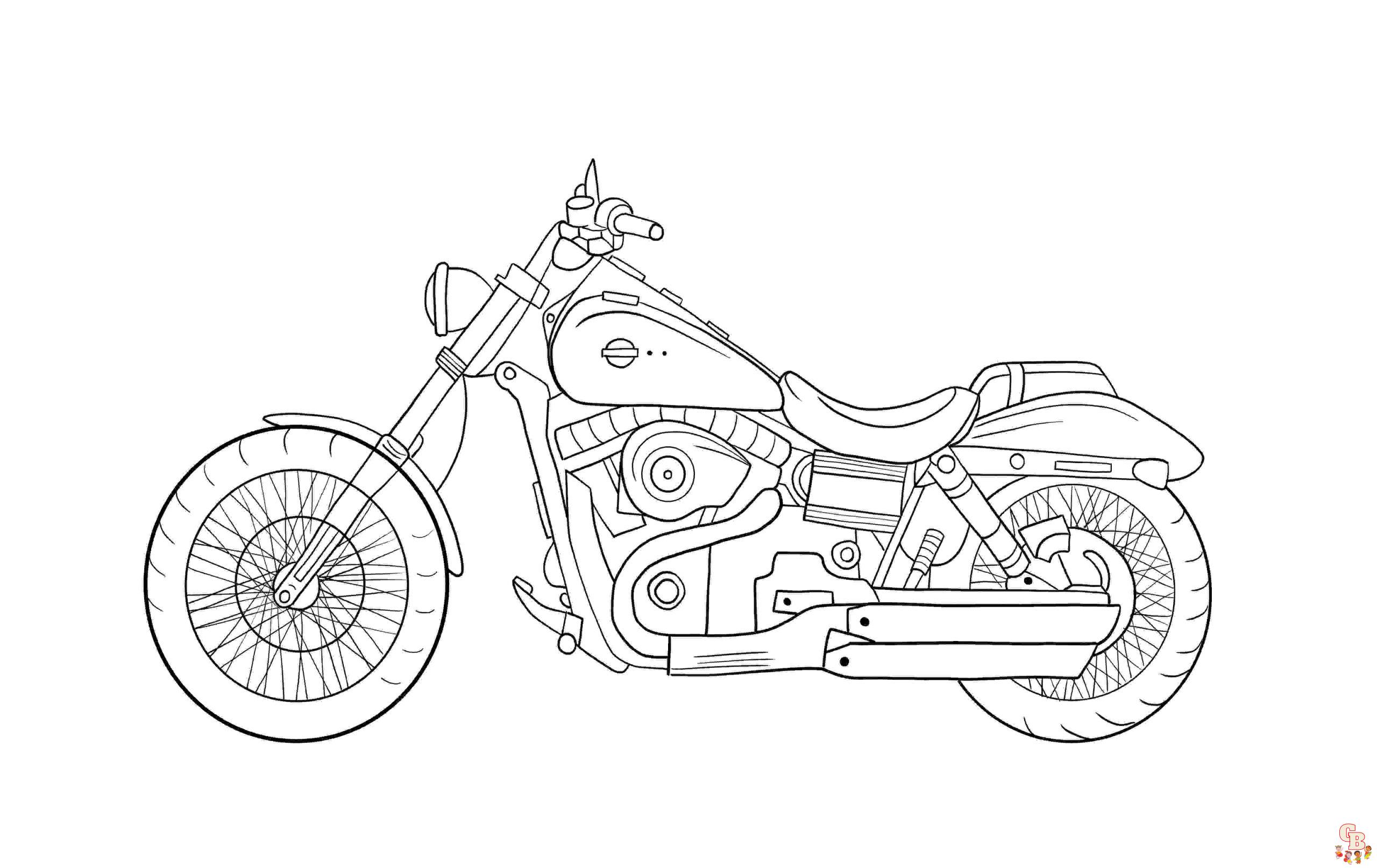 coloring pages of harley davidson motorcycles