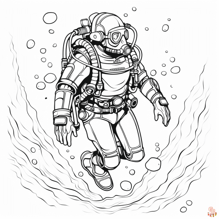 Printable Scuba Diver Coloring Pages Free For Kids And Adults