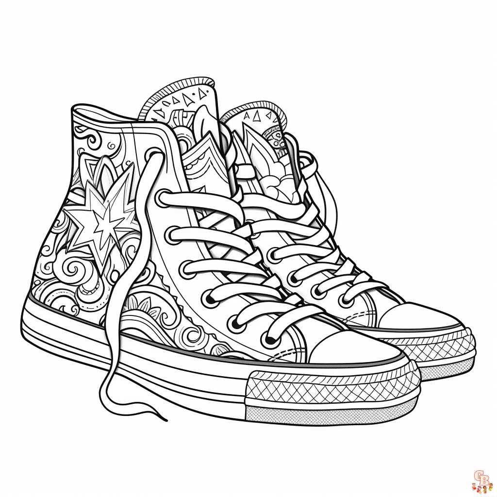 converse coloring pages free