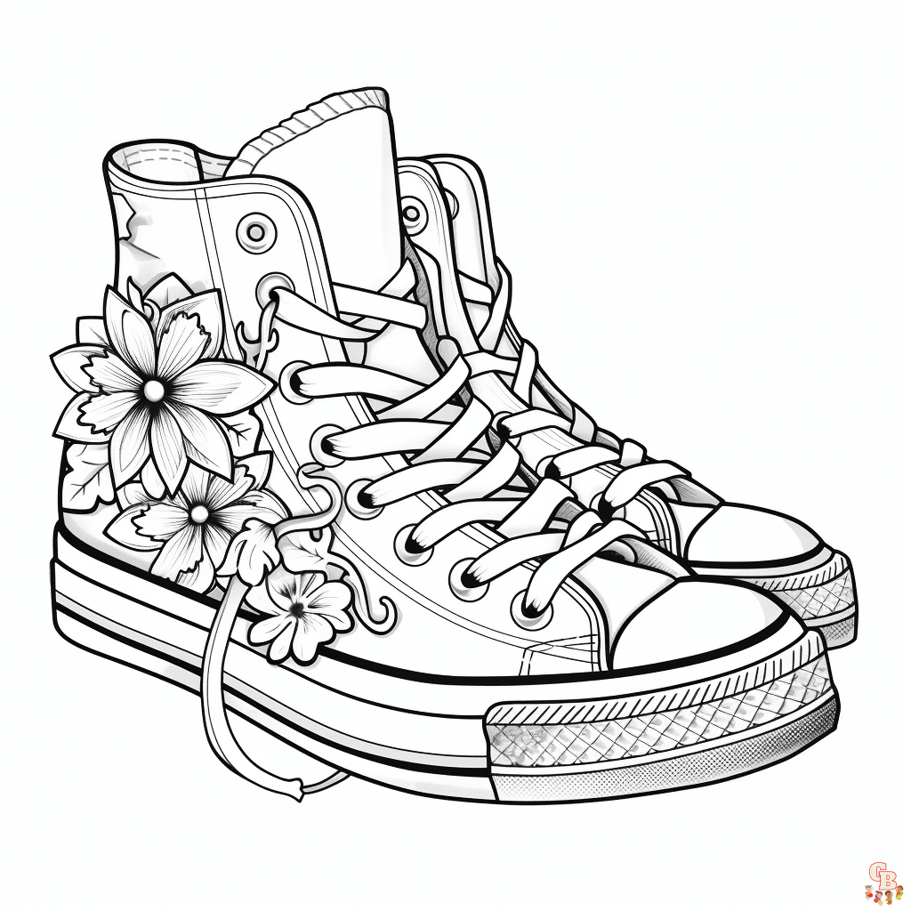 Printable Converse Coloring Pages Free For Kids And Adults