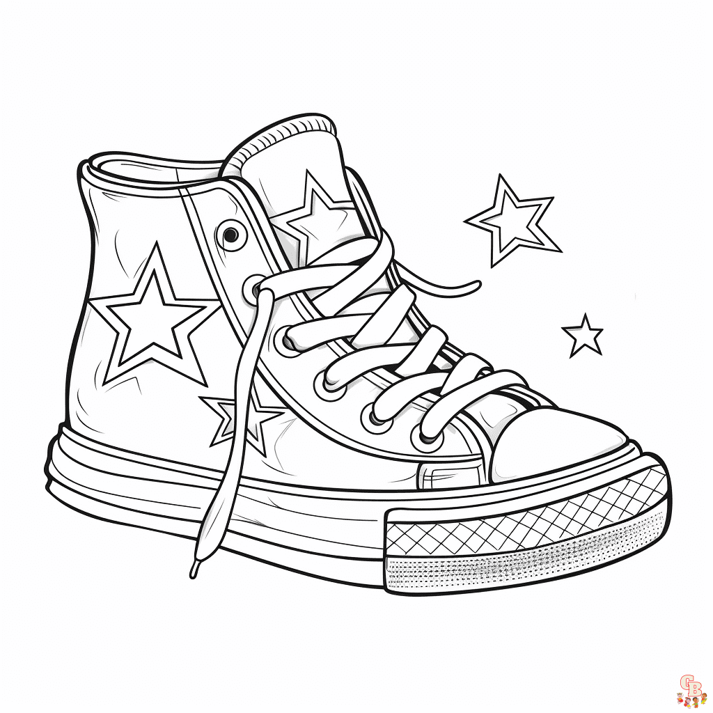 Printable Converse Coloring Pages Free For Kids And Adults