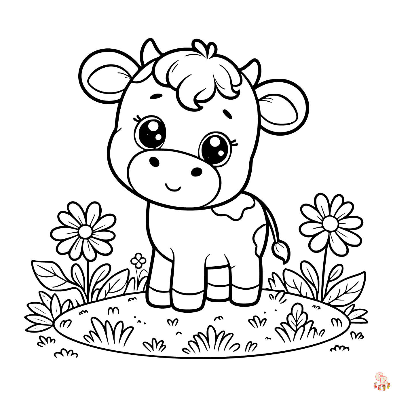 cow coloring pages cute