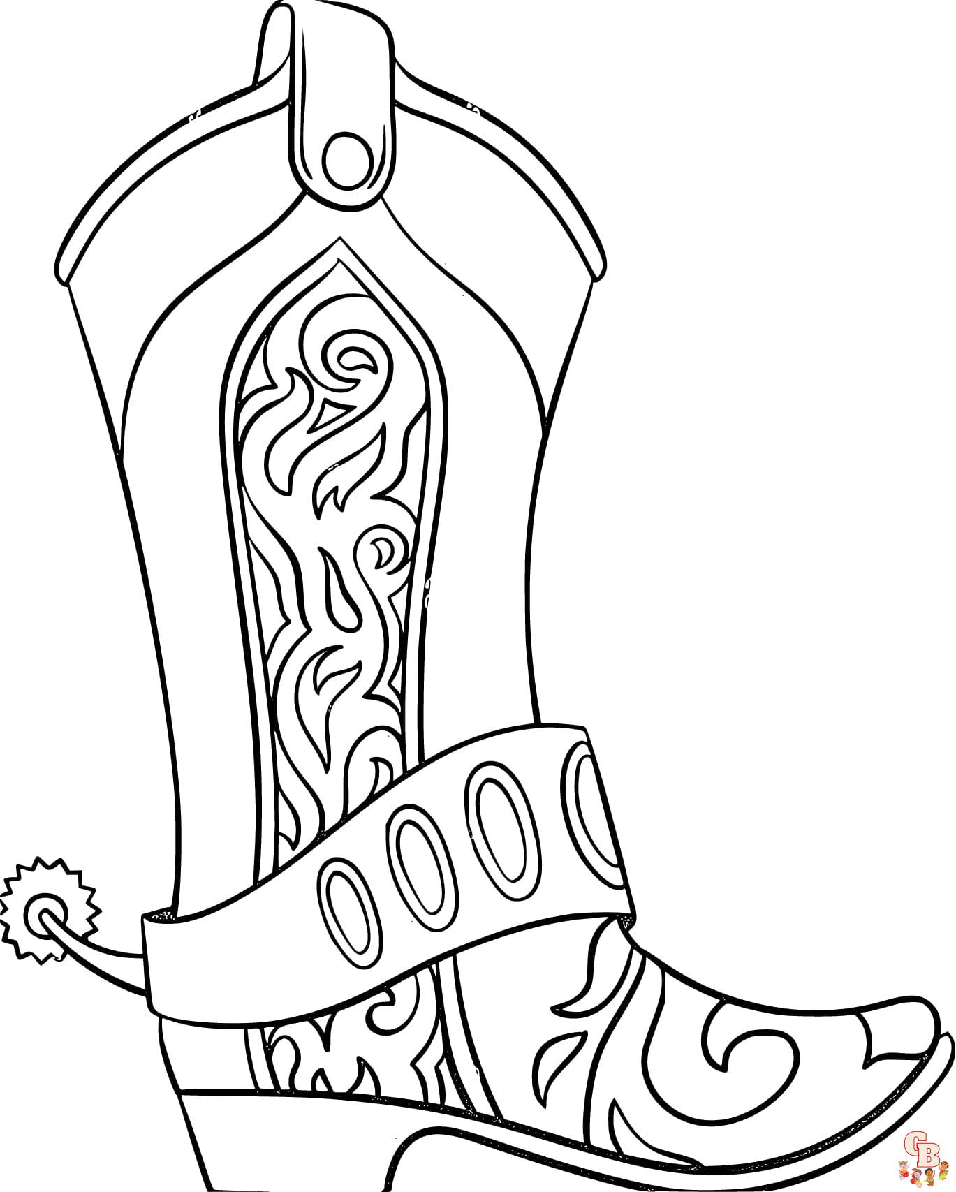 cowboy boots coloring page