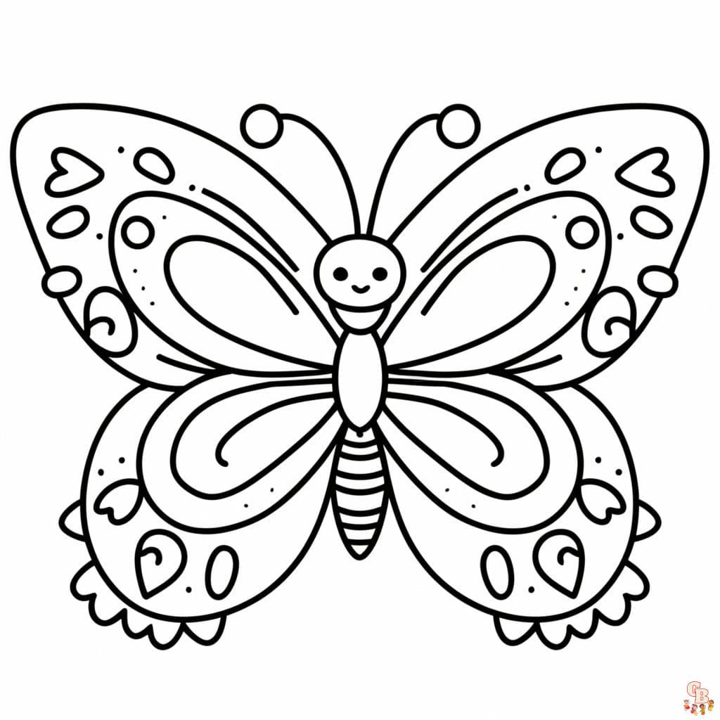 cute butterfly coloring pages printable free