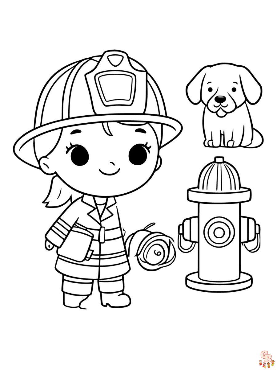 cute fireman coloring pages