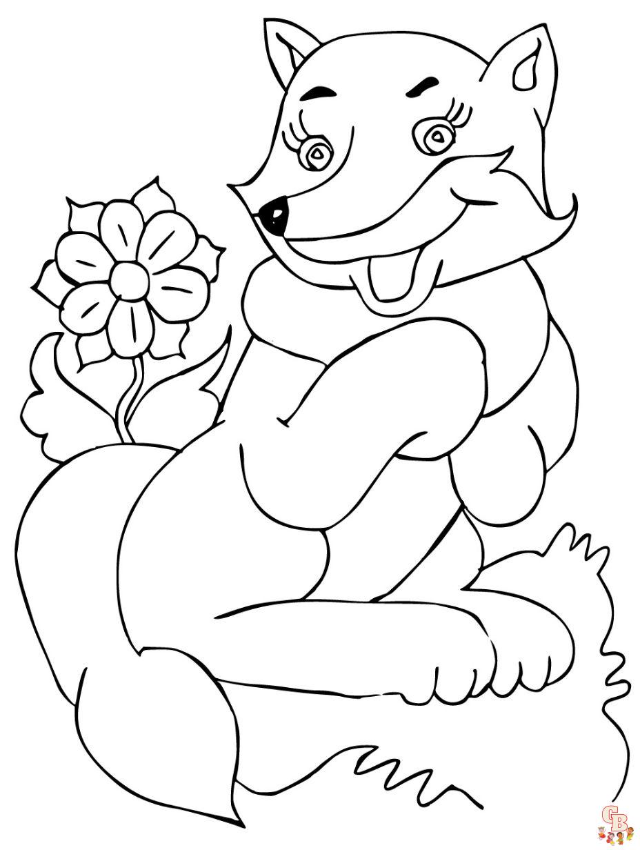 cute fox coloring pages