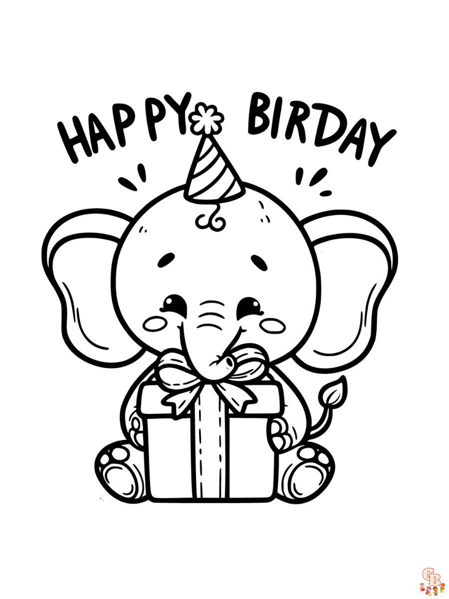 cute happy birthday coloring pages printable