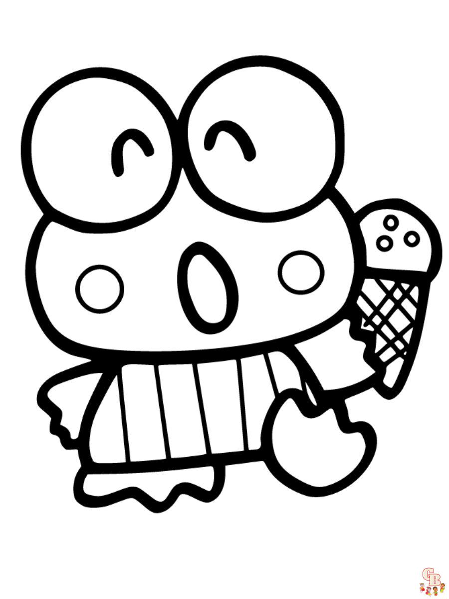 cute keroppi coloring pages to print
