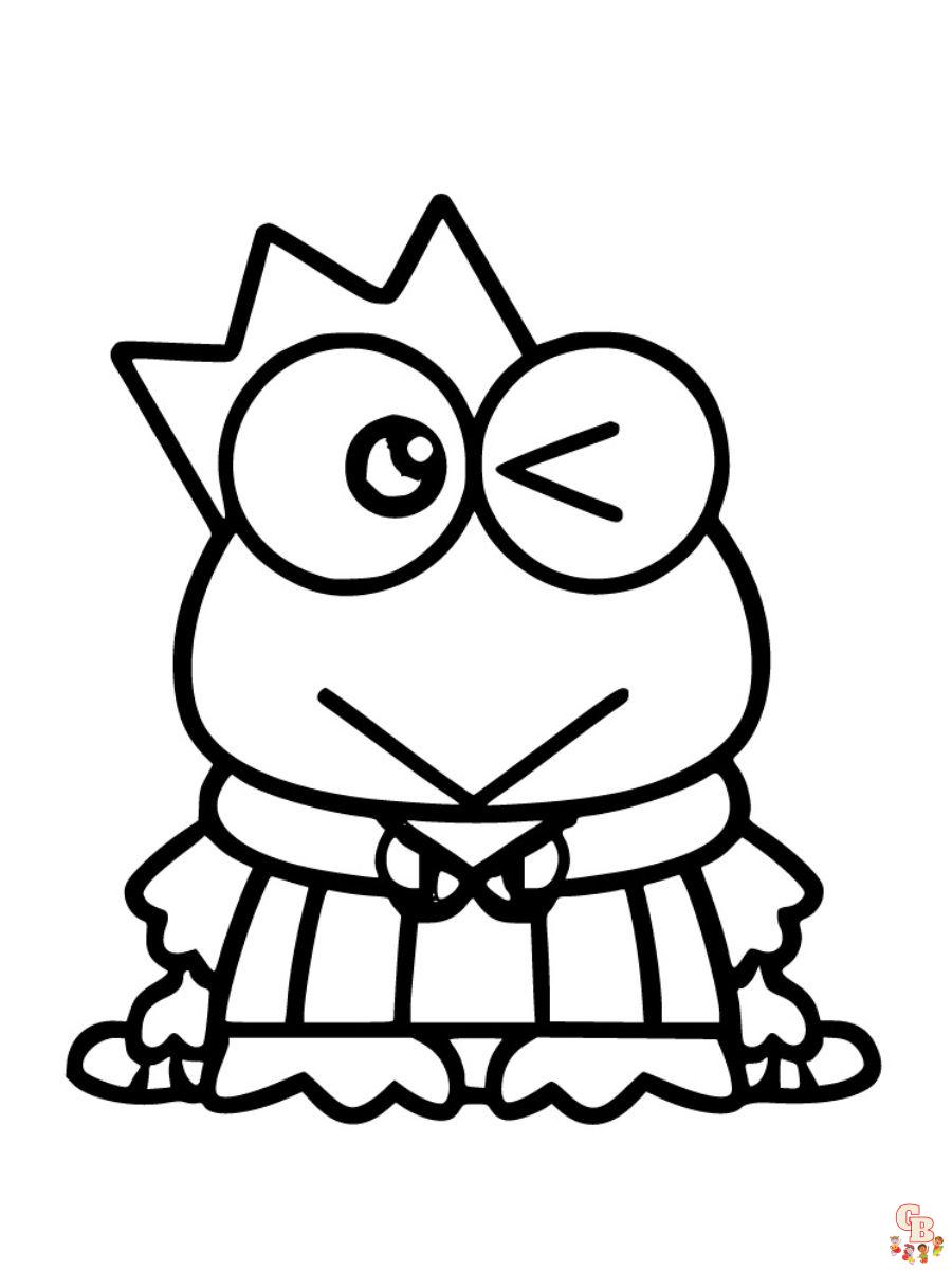 cute keroppi coloring pages