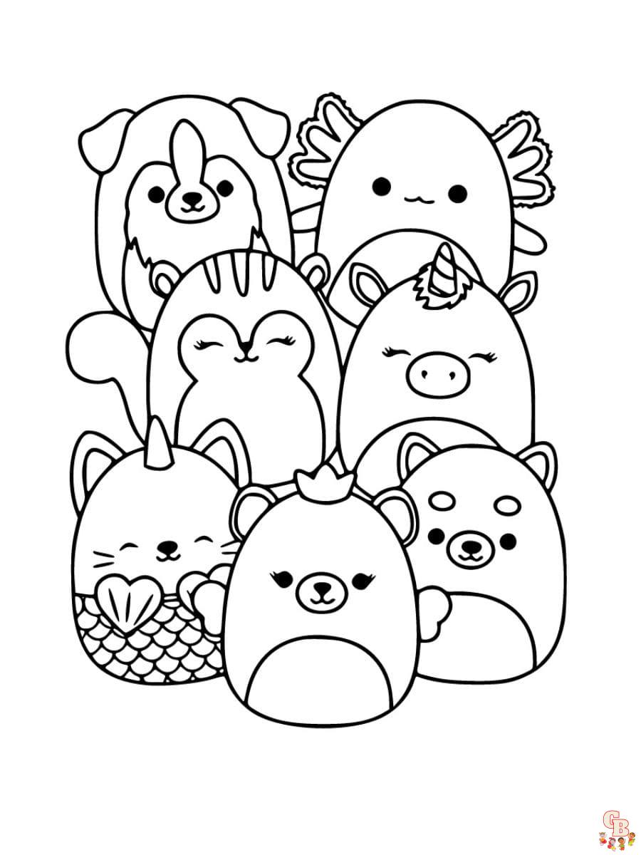 cute squishmallow coloring pages free