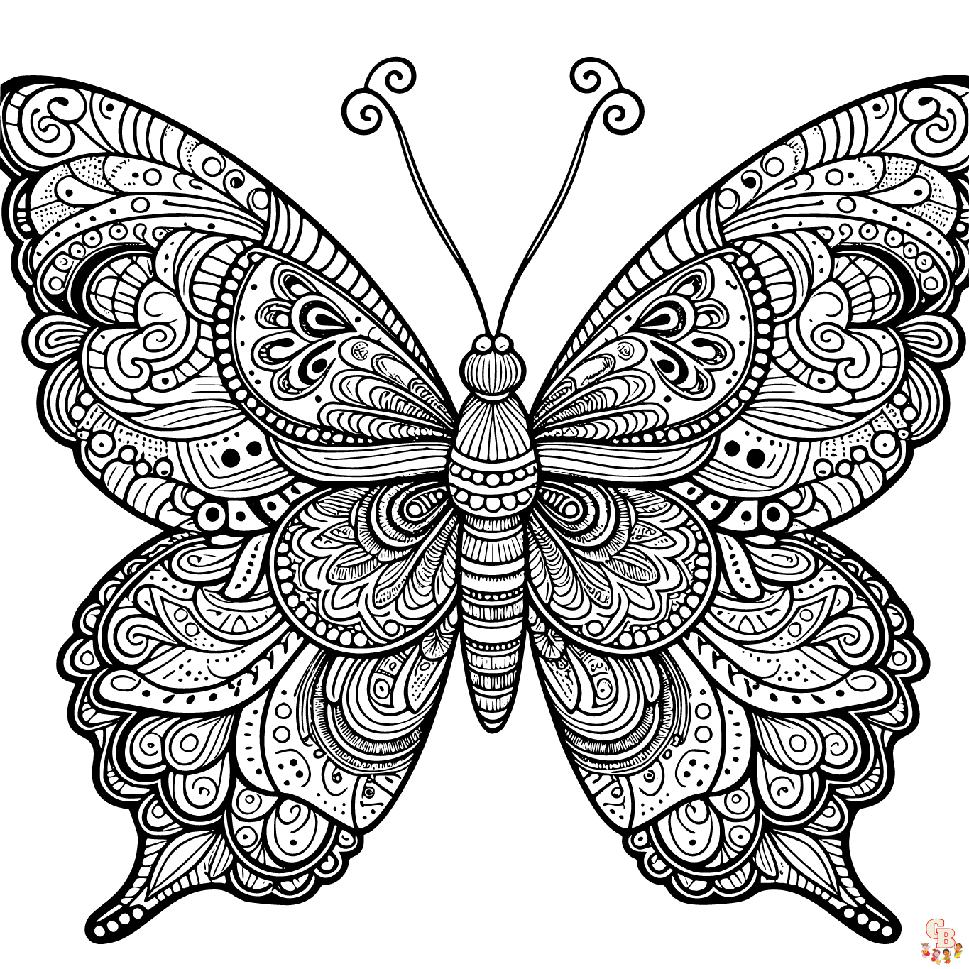 detailed butterfly coloring pages