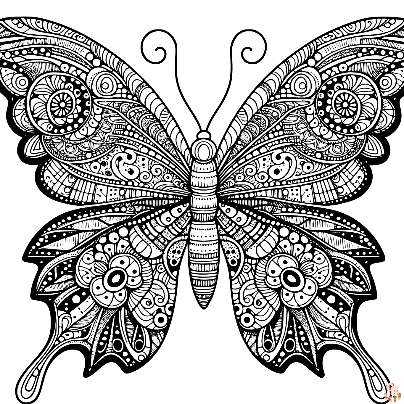 difficult butterflies coloring pages