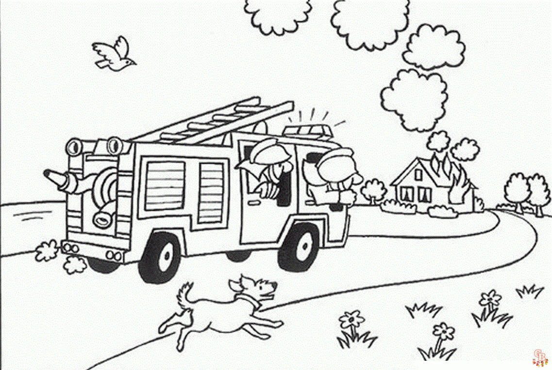 fire safety coloring pages for preschool