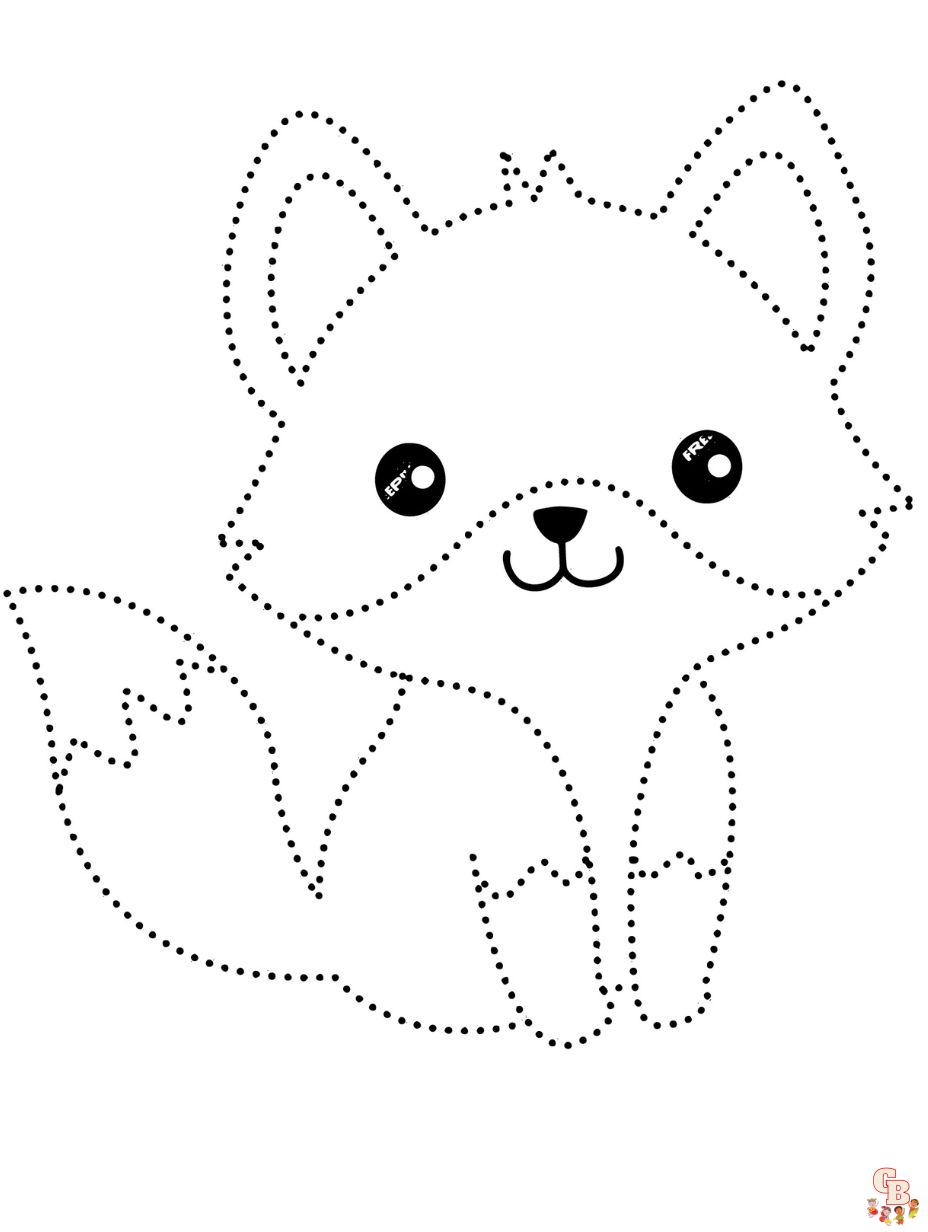 fox cute animal coloring pages