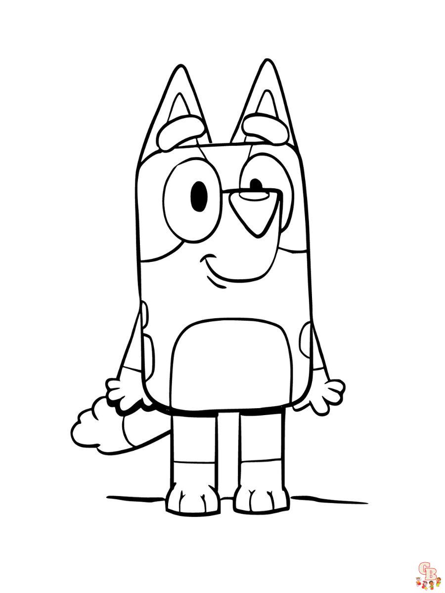 free bluey coloring page