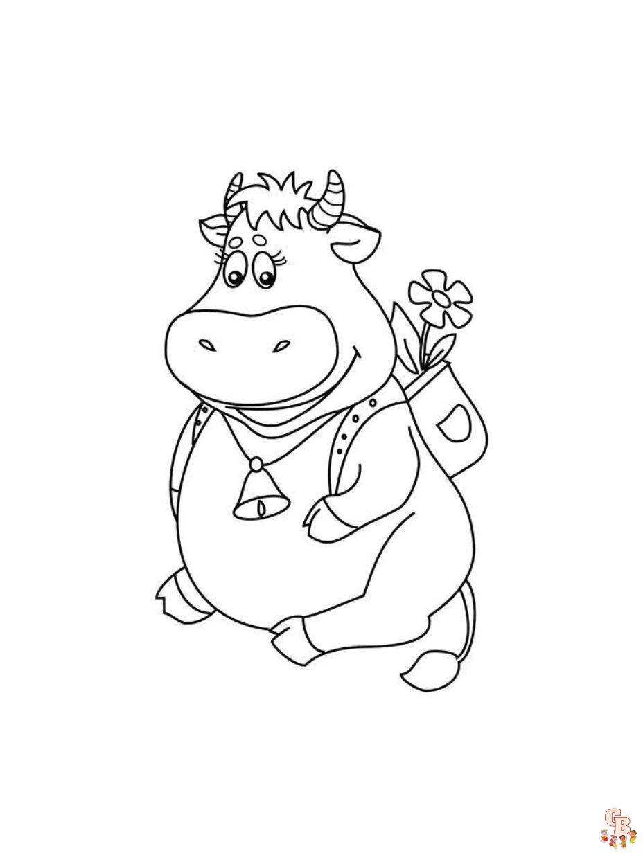 free cow coloring page
