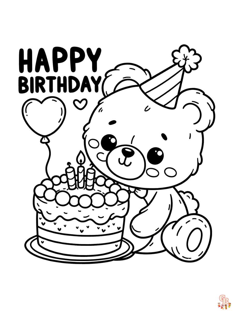 free happy birthday coloring pages printable