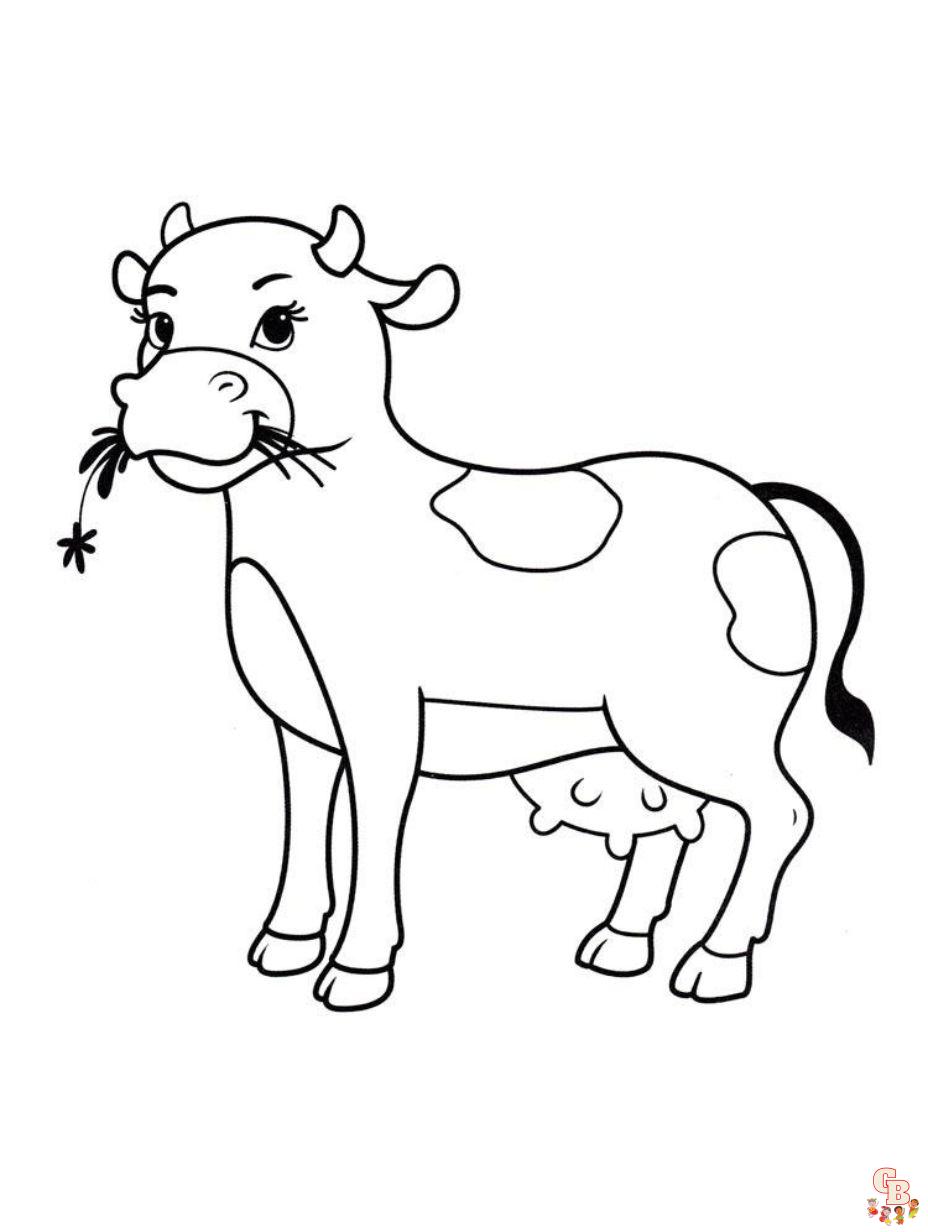 free printable coloring pages for kids cow